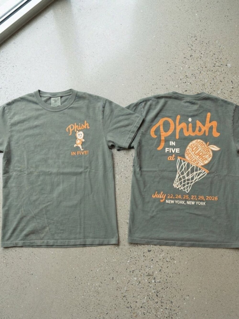 Phish In Five At Madison Square Garden 2026 Green T-Shirt S-4XL